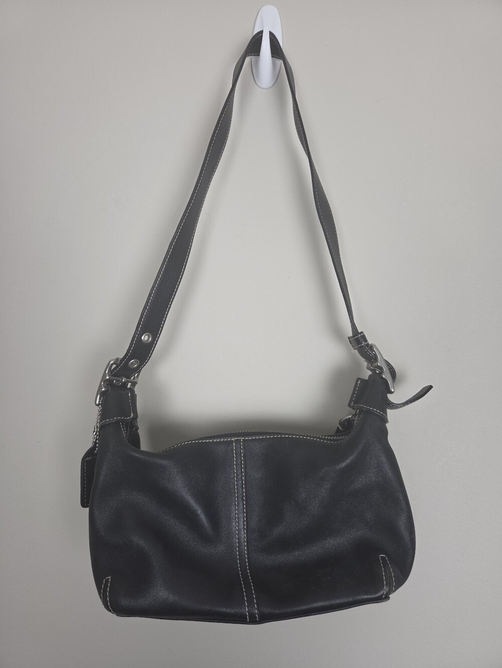 Vintage Y2K Coach 9564 Black Leather Legacy Demi Hobo Shoulder Bag - Picture 4 of 10